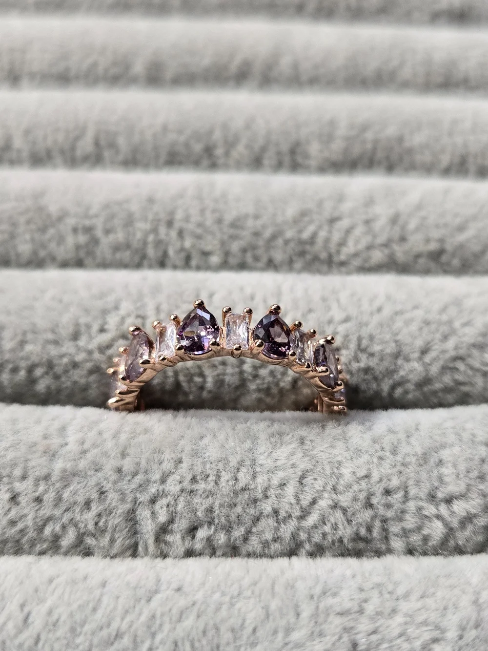 Size 8 Bomb Party OG “The Band Of Bands” Amethyst Rose Gold Plated Ring